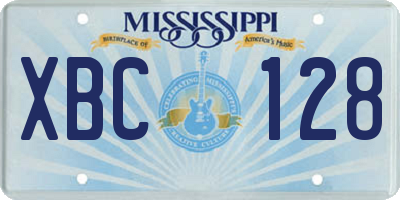 MS license plate XBC128
