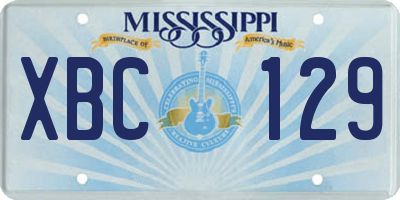 MS license plate XBC129