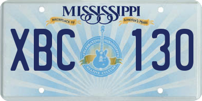 MS license plate XBC130
