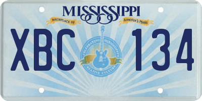 MS license plate XBC134