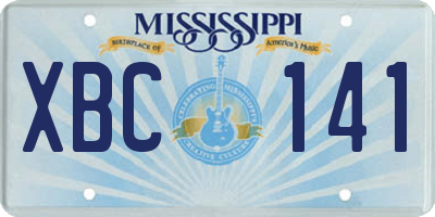 MS license plate XBC141