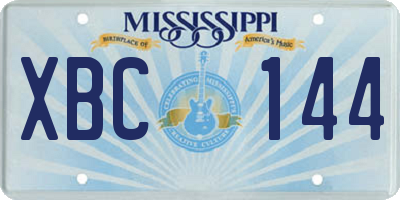 MS license plate XBC144