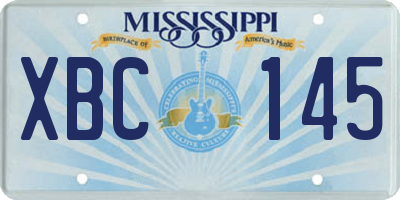 MS license plate XBC145