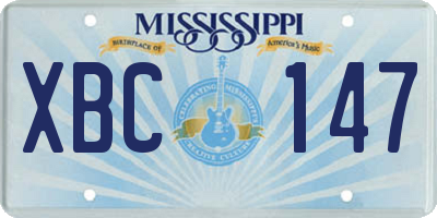 MS license plate XBC147