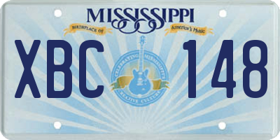MS license plate XBC148
