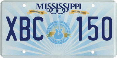MS license plate XBC150