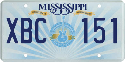 MS license plate XBC151