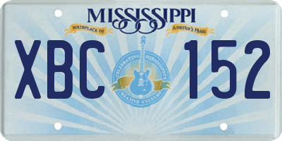 MS license plate XBC152