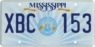 MS license plate XBC153
