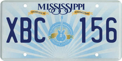 MS license plate XBC156