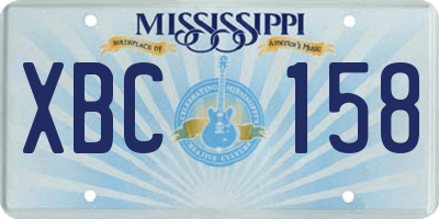 MS license plate XBC158