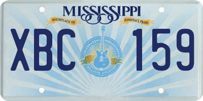 MS license plate XBC159