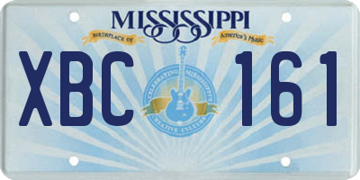 MS license plate XBC161