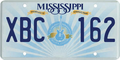 MS license plate XBC162