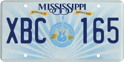 MS license plate XBC165