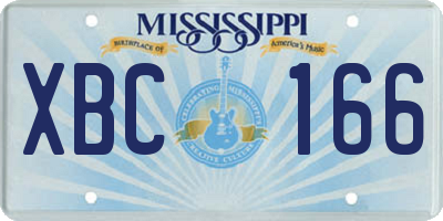 MS license plate XBC166