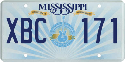 MS license plate XBC171