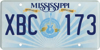 MS license plate XBC173