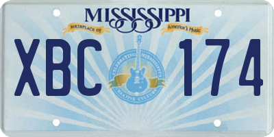 MS license plate XBC174