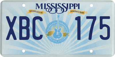 MS license plate XBC175