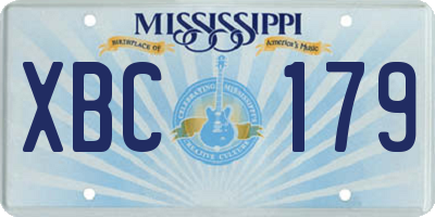 MS license plate XBC179