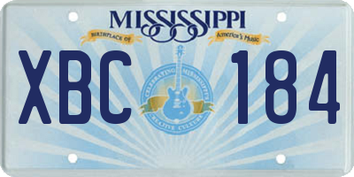 MS license plate XBC184