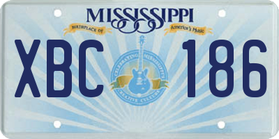 MS license plate XBC186