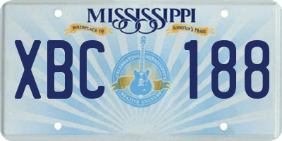 MS license plate XBC188