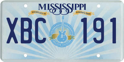 MS license plate XBC191