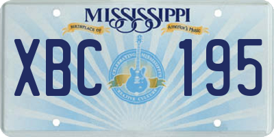 MS license plate XBC195