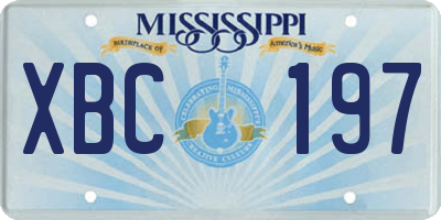 MS license plate XBC197