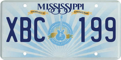 MS license plate XBC199