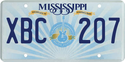 MS license plate XBC207