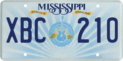 MS license plate XBC210