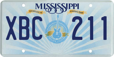 MS license plate XBC211
