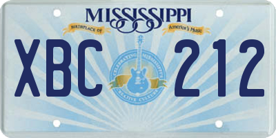 MS license plate XBC212