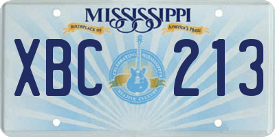 MS license plate XBC213