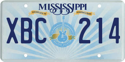 MS license plate XBC214