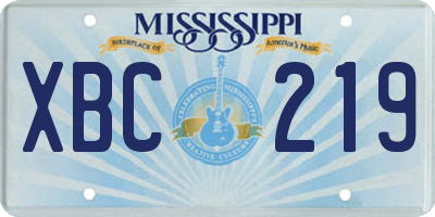 MS license plate XBC219