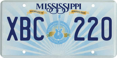 MS license plate XBC220