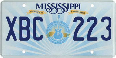 MS license plate XBC223