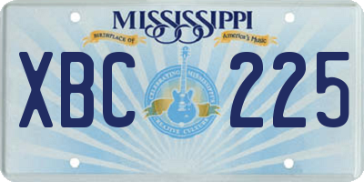 MS license plate XBC225