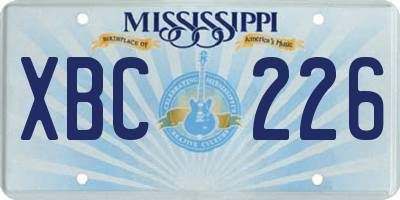 MS license plate XBC226