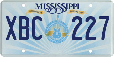 MS license plate XBC227
