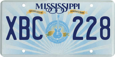 MS license plate XBC228