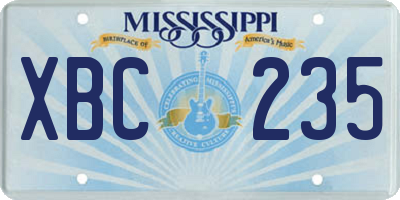 MS license plate XBC235
