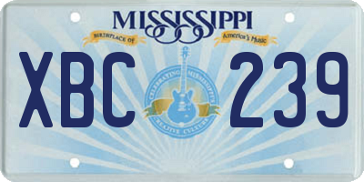 MS license plate XBC239