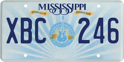 MS license plate XBC246
