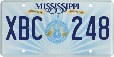 MS license plate XBC248