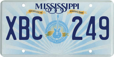 MS license plate XBC249